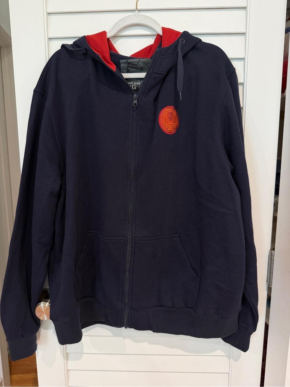 Golden Gate Bridge Zip Up Hoodie Sz 2XL Dream Big Navy Jacket Souvenir